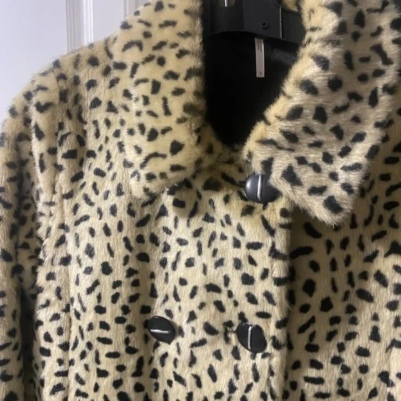 Free People Black and Tan Animal Print Pea Coat - Picture 6 of 13